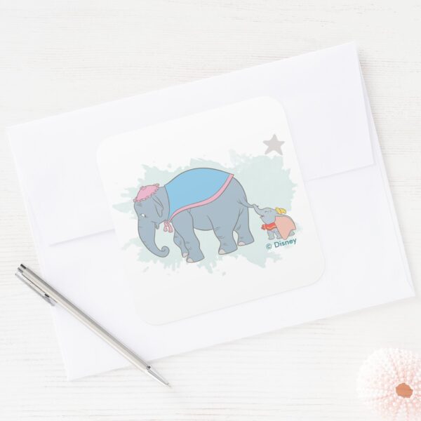 Dumbo___Happy_Mother's_Day_Square_Sticker_3 Dumbo Happy Mothers Day Square Sticker
