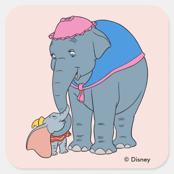 Dumbo_and_his_Mother_Square_Sticker_1 Dumbo And His Mother Square Sticker