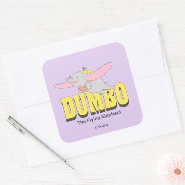Dumbo_the_Flying_Elephant_Square_Sticker_3 Dumbo The Flying Elephant Square Sticker