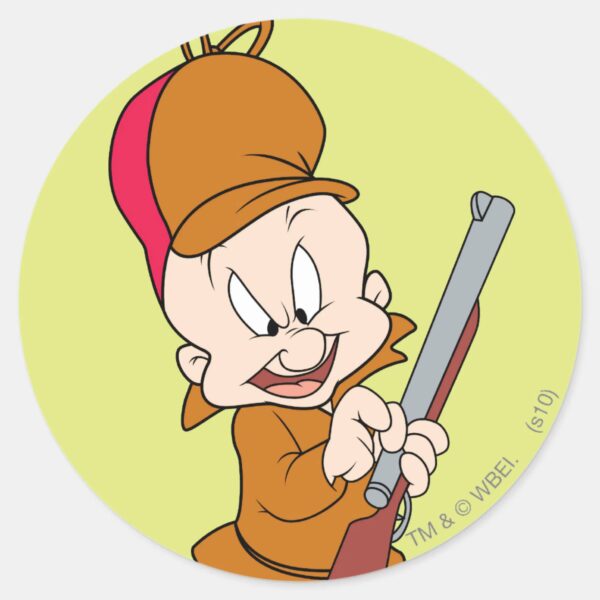 ELMER_FUDD™_Ready_to_Hunt_Classic_Round_Sticker_1 ELMER FUDD™ Ready To Hunt Classic Round Sticker