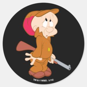 ELMER FUDD™ Scared Pose Classic Round Sticker