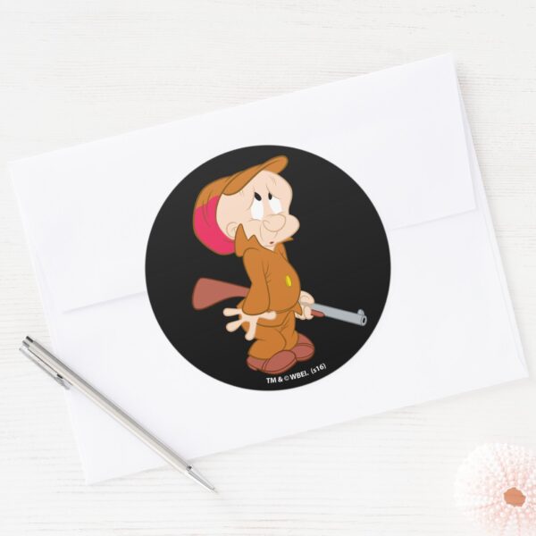 ELMER_FUDD™___Scared_Pose_Classic_Round_Sticker_3 ELMER FUDD™ Scared Pose Classic Round Sticker