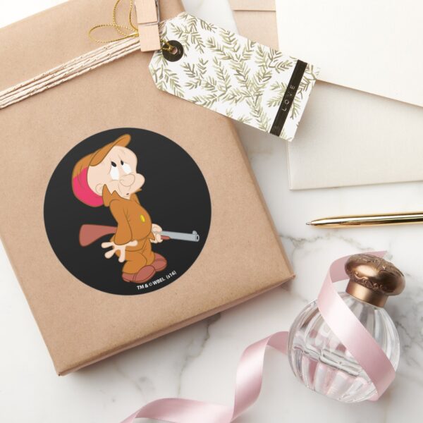 ELMER_FUDD™___Scared_Pose_Classic_Round_Sticker_5 ELMER FUDD™ Scared Pose Classic Round Sticker