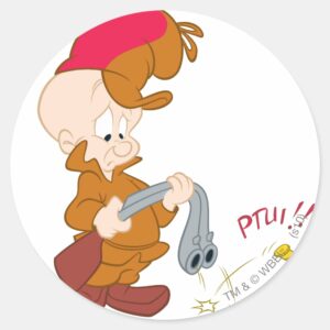 ELMER FUDD™s Gun Failure Classic Round Sticker