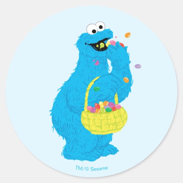 Easter_Cookie_Monster_Classic_Round_Sticker_1 Easter Cookie Monster Classic Round Sticker