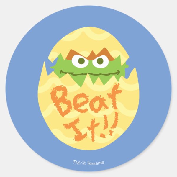 Easter_Oscar_the_Grouch_Classic_Round_Sticker_1 Easter Oscar The Grouch Classic Round Sticker