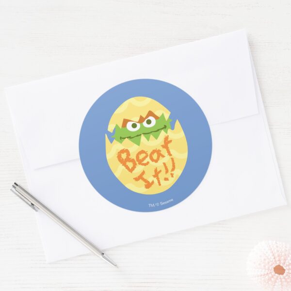 Easter_Oscar_the_Grouch_Classic_Round_Sticker_3 Easter Oscar The Grouch Classic Round Sticker