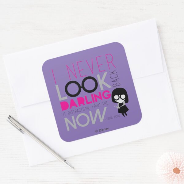 Edna_Mode_-_I_Never_Look_Back_Square_Sticker_3 Edna Mode I Never Look Back Square Sticker