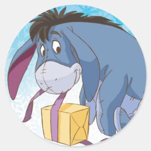 Eeyore Wrapping Gift Classic Round Sticker