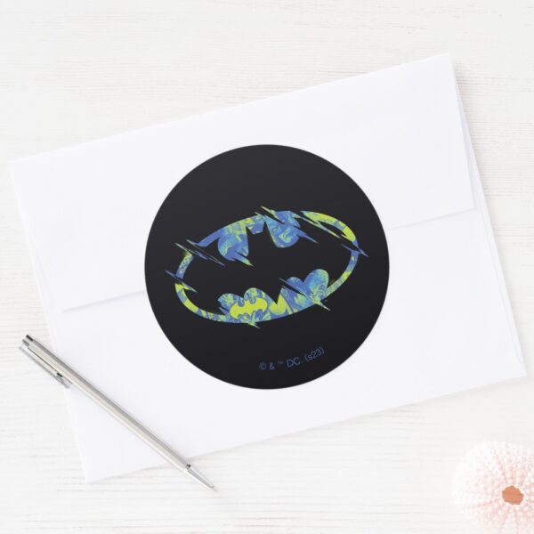 Electric_Up_Batman_Symbol_Classic_Round_Sticker_3 Electric Up Batman Symbol Classic Round Sticker