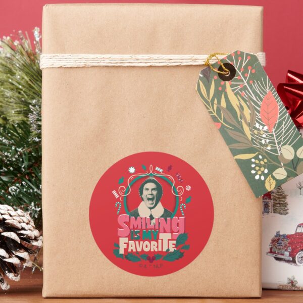 Elf_-_Smiling_is_My_Favorite_Classic_Round_Sticker_5 Elf Smiling Is My Favorite Classic Round Sticker