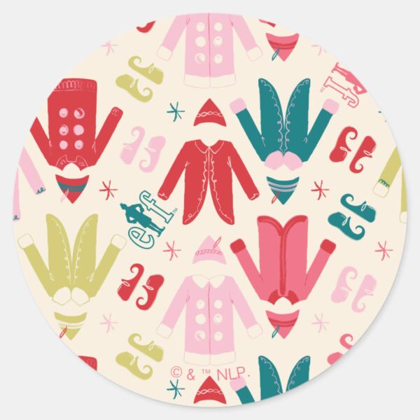 Elf Colorful Coat And Shoes Pattern Classic Round Sticker