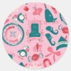 Elf Holiday Framed Icon Pattern Classic Round Sticker
