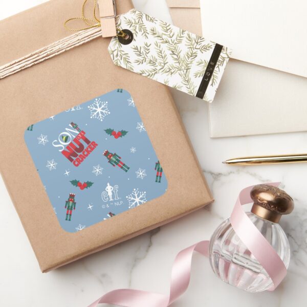 Elf Son Of A Nutcracker Winter Pattern Square Sticker