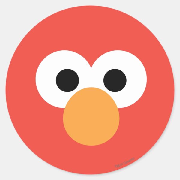 Elmo_Big_Face_Classic_Round_Sticker_1 Elmo Big Face Classic Round Sticker