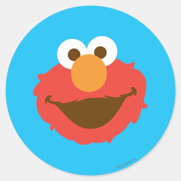 Elmo_Face_Classic_Round_Sticker_1 Elmo Face Classic Round Sticker
