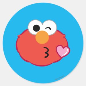 Elmo Face Throwing A Kiss Classic Round Sticker