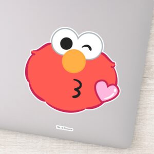 Elmo Face Throwing A Kiss Sticker