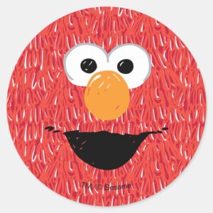 Elmo Fur Face Pattern Classic Round Sticker