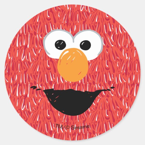 Elmo_Fur_Face_Pattern_Classic_Round_Sticker_1 Elmo Fur Face Pattern Classic Round Sticker