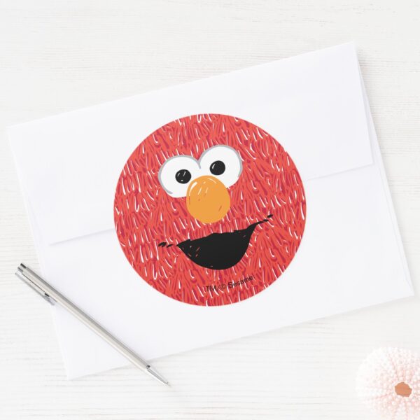 Elmo_Fur_Face_Pattern_Classic_Round_Sticker_3 Elmo Fur Face Pattern Classic Round Sticker
