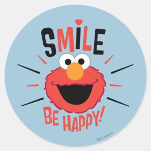 Elmo_Happy_Smile_Classic_Round_Sticker_1 Elmo Happy Smile Classic Round Sticker