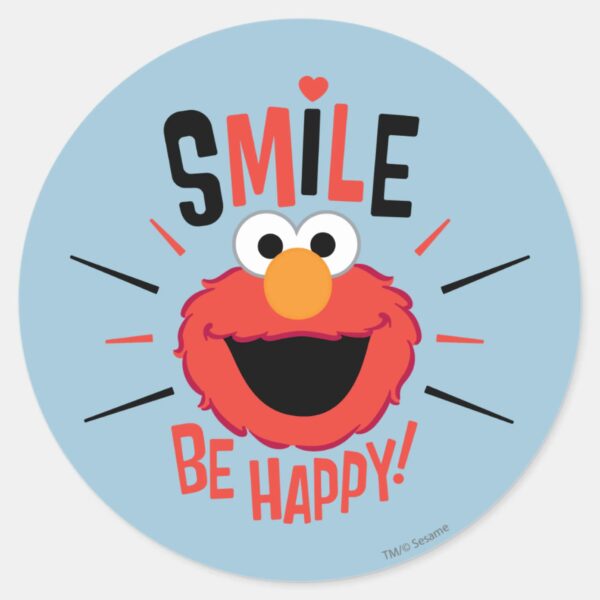 Elmo_Happy_Smile_Classic_Round_Sticker_1 Elmo Happy Smile Classic Round Sticker