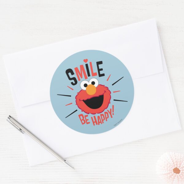 Elmo_Happy_Smile_Classic_Round_Sticker_3 Elmo Happy Smile Classic Round Sticker
