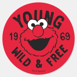 Elmo_Skate_Logo_-_Young,_Wild_&_Free_1969_Classic_Round_Sticker_1 Elmo Skate Logo Young Wild Free 1969 Classic Round Sticker