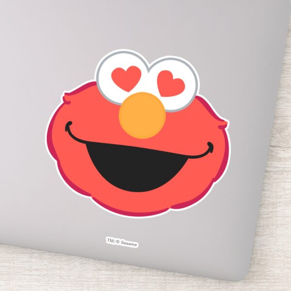Elmo Smiling Face With Heart Shaped Eyes Sticker