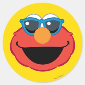 Elmo Smiling Face With Sunglasses Classic Round Sticker