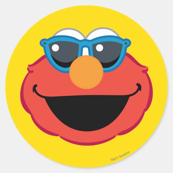 Elmo_Smiling_Face_with_Sunglasses_Classic_Round_Sticker_1 Elmo Smiling Face With Sunglasses Classic Round Sticker