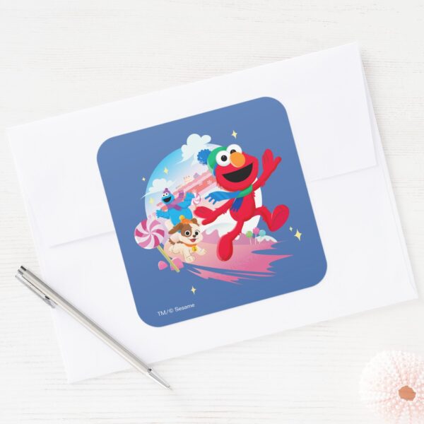 Elmo,_Tango_&_Cookie_Monster___Best_Christmas_Ever_Square_Sticker_3 Elmo Tango Cookie Monster Best Christmas Ever Square Sticker