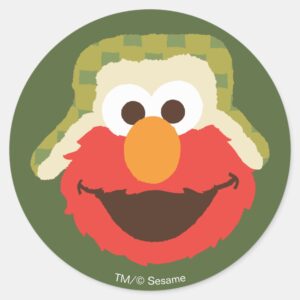 Elmo Woodland Face Classic Round Sticker