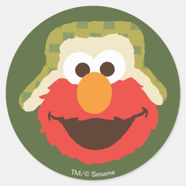 Elmo_Woodland_Face_Classic_Round_Sticker_1 Elmo Woodland Face Classic Round Sticker