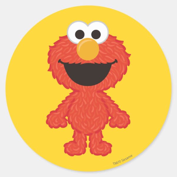 Elmo_Wool_Style_Classic_Round_Sticker_1 Elmo Wool Style Classic Round Sticker