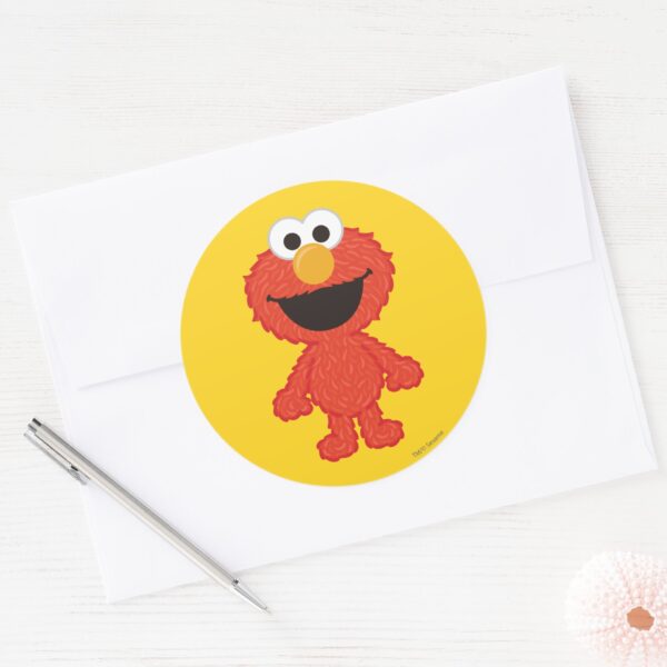 Elmo_Wool_Style_Classic_Round_Sticker_3 Elmo Wool Style Classic Round Sticker