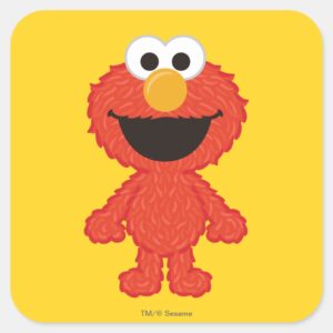 Elmo Wool Style Square Sticker