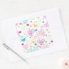 Elmo Abby Cadabby Valentine Hearts Pattern Square Sticker