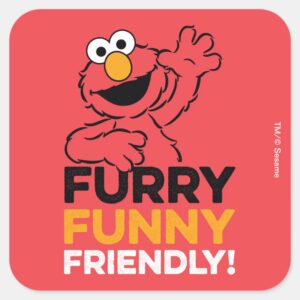 Elmo Furry Funny Friendly Square Sticker