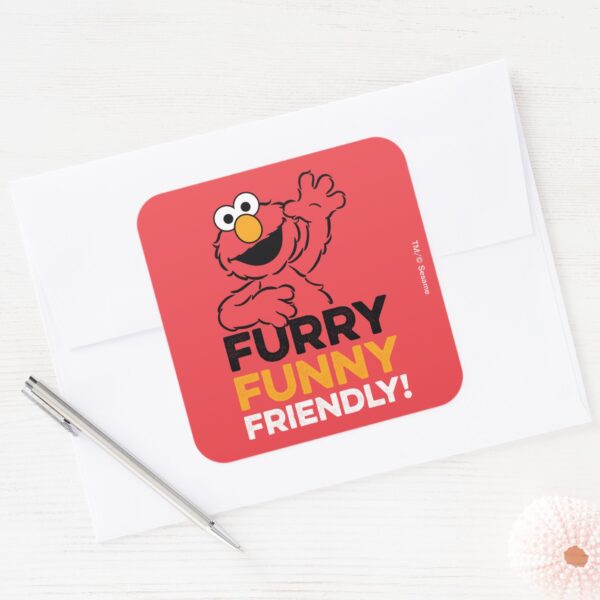 Elmo___Furry_Funny_Friendly_Square_Sticker_3 Elmo Furry Funny Friendly Square Sticker
