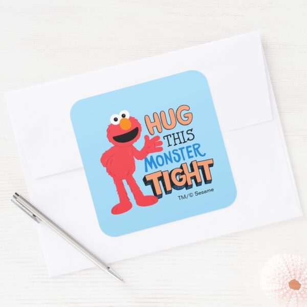 Elmo Hug This Monster Tight Square Sticker