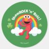 Elmo Shamrock N Roll Rainbow Classic Round Sticker
