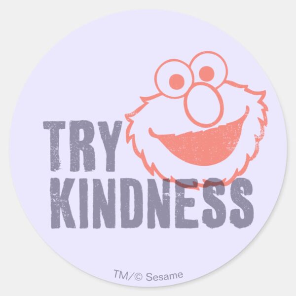 Elmo___Try_Kindness_Classic_Round_Sticker_1 Elmo Try Kindness Classic Round Sticker