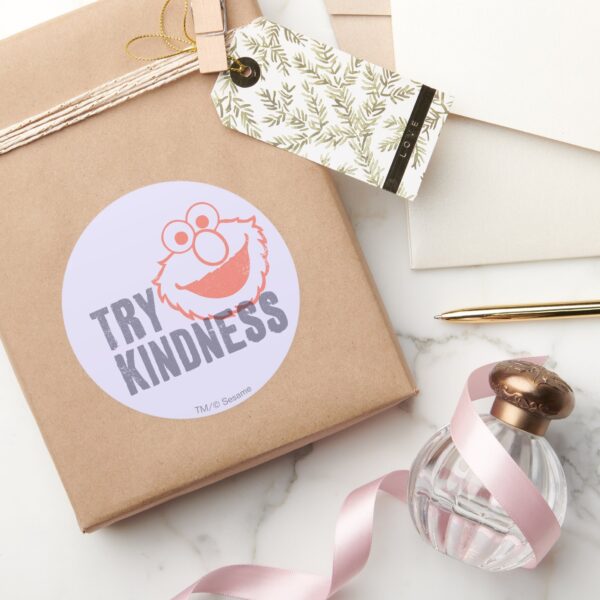 Elmo___Try_Kindness_Classic_Round_Sticker_5 Elmo Try Kindness Classic Round Sticker