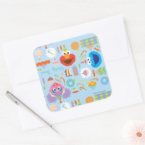 Elmo_and_Abby_Birthday_Square_Sticker_3 Elmo And Abby Birthday Square Sticker