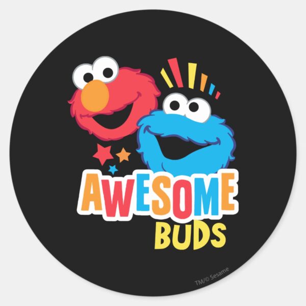 Elmo_and_Cookie_Awesome_Buds_Classic_Round_Sticker_1 Elmo And Cookie Awesome Buds Classic Round Sticker