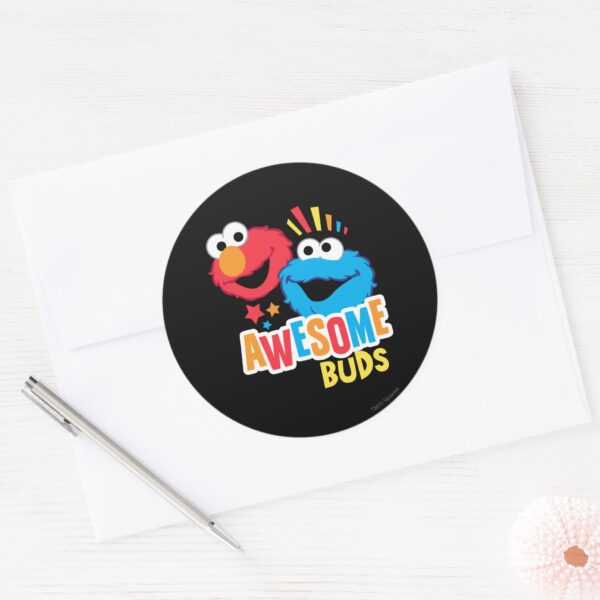 Elmo_and_Cookie_Awesome_Buds_Classic_Round_Sticker_3 Elmo And Cookie Awesome Buds Classic Round Sticker