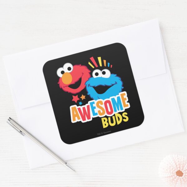 Elmo_and_Cookie_Awesome_Buds_Square_Sticker_3 Elmo And Cookie Awesome Buds Square Sticker