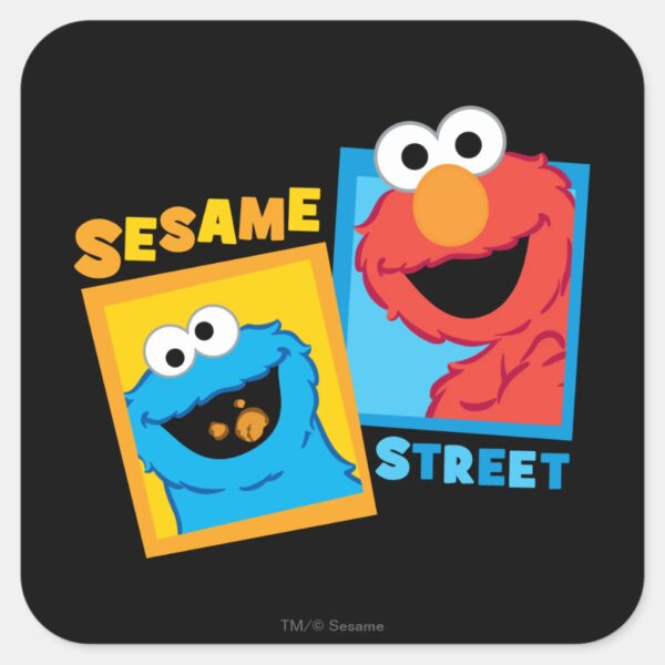 Elmo_and_Cookie_Monster_Friends_Square_Sticker_1 Elmo And Cookie Monster Friends Square Sticker